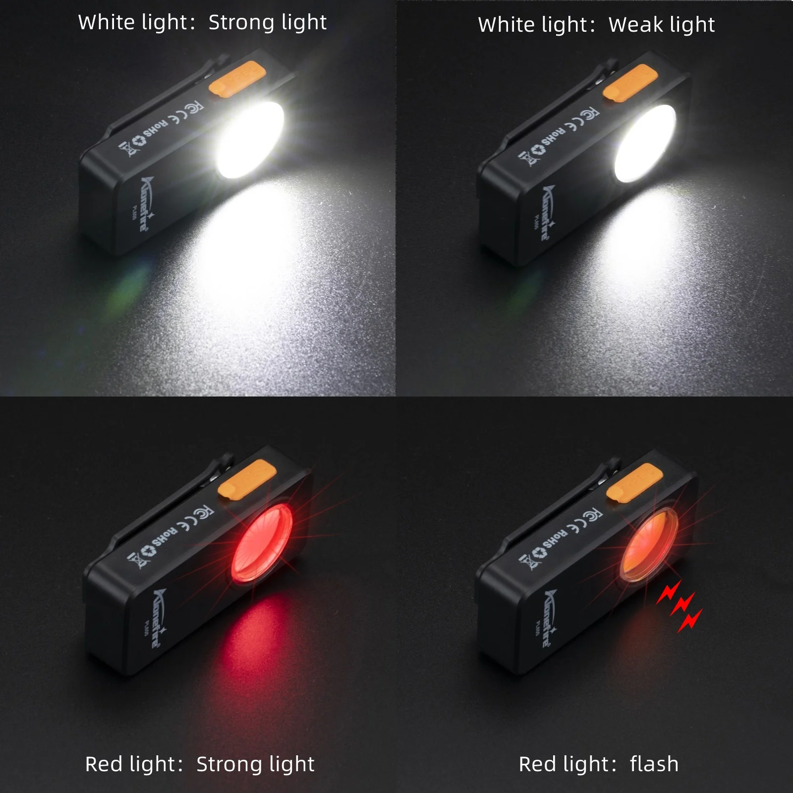 Alonefire PL600 USB Rechargeable Portable Emergency Light Walking Sports Running Outdoor Hiking Nurse Work Camping Warning Lamp