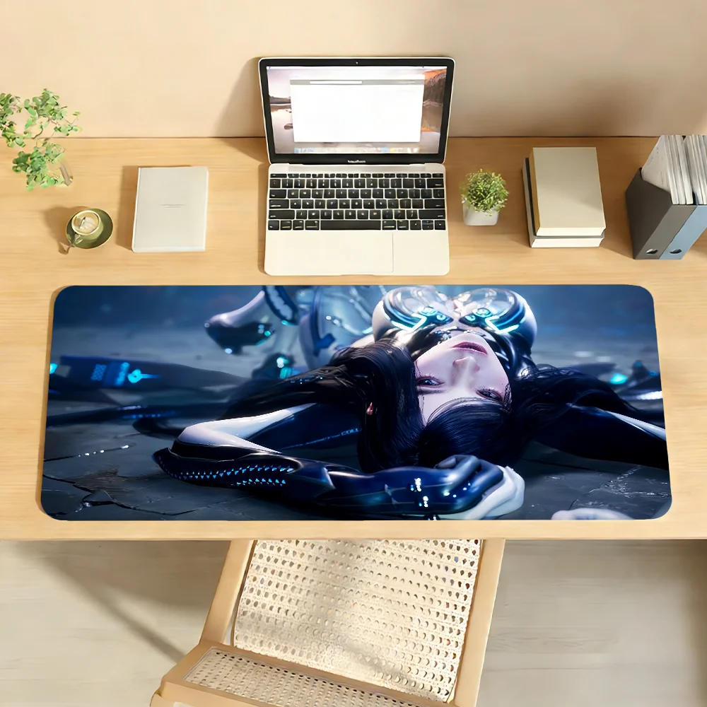 Large Waifu 90x40cm Star Blade Anime Girl Extra Large Thick Mouse Pad Non Slip Rubber Base Stitched Edge Desk Mat For PC Laptop