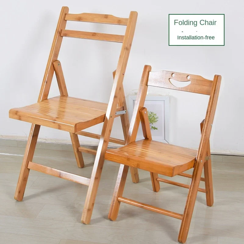 

Folding Chairs Portable Bamboo Chair Fishing Chair Low Stool Small Bench Stool Solid Dining Chairs Backrest Ottomans