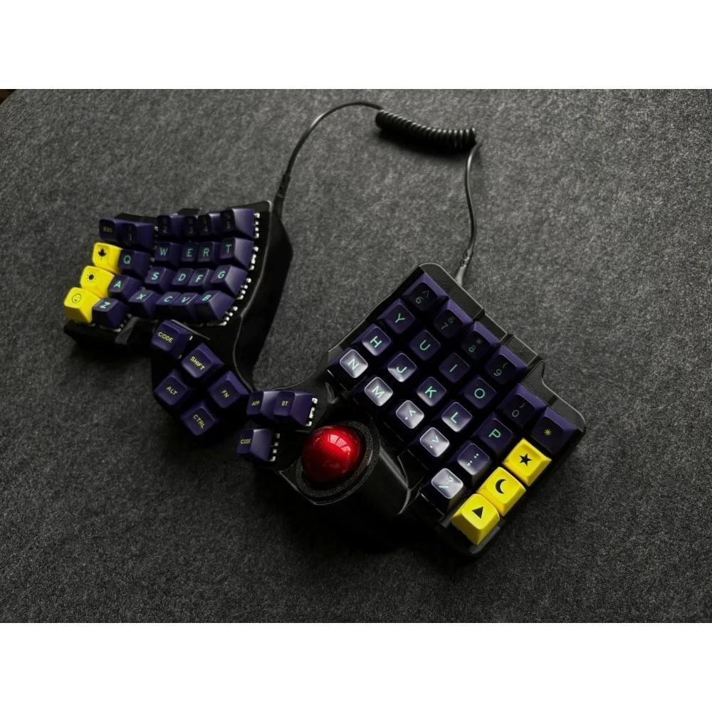 Charybdis 4x6 แยกคีย์บอร์ด Trackball CUSTOM แบบมีสาย/บลูทูธ DUAL MODE ZMK/QMK คีย์บอร์ดชุดเกมอุปกรณ์เสริม