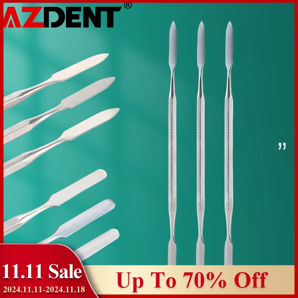 3pcs AZDENT Stainless Steel Mixing Spatula Tool Spatuler  Dental  Mixing Stick Color Tools