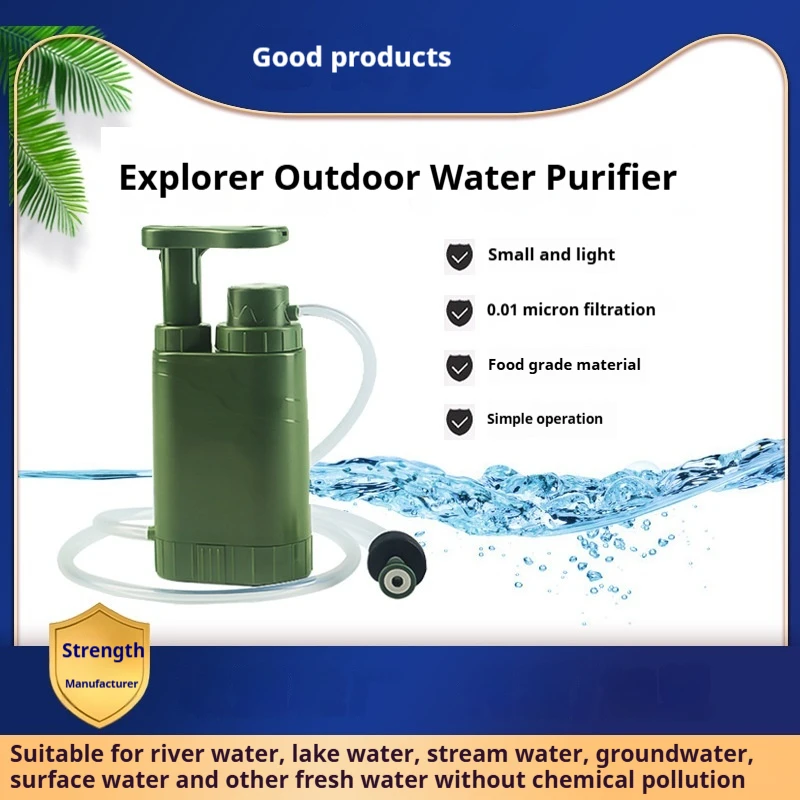 0.01 Micron Camping Water Filter Hand Pump Emergency Survival Gear 4-Stage Water Purifier Filtration System for Outdoor Hiking