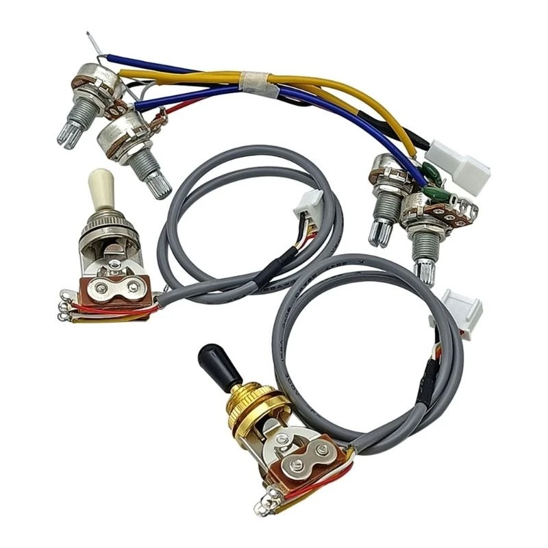 

3 Way Toggle Switch 500K Pots Guitar Wiring Harness Kits Replacements with Jacks