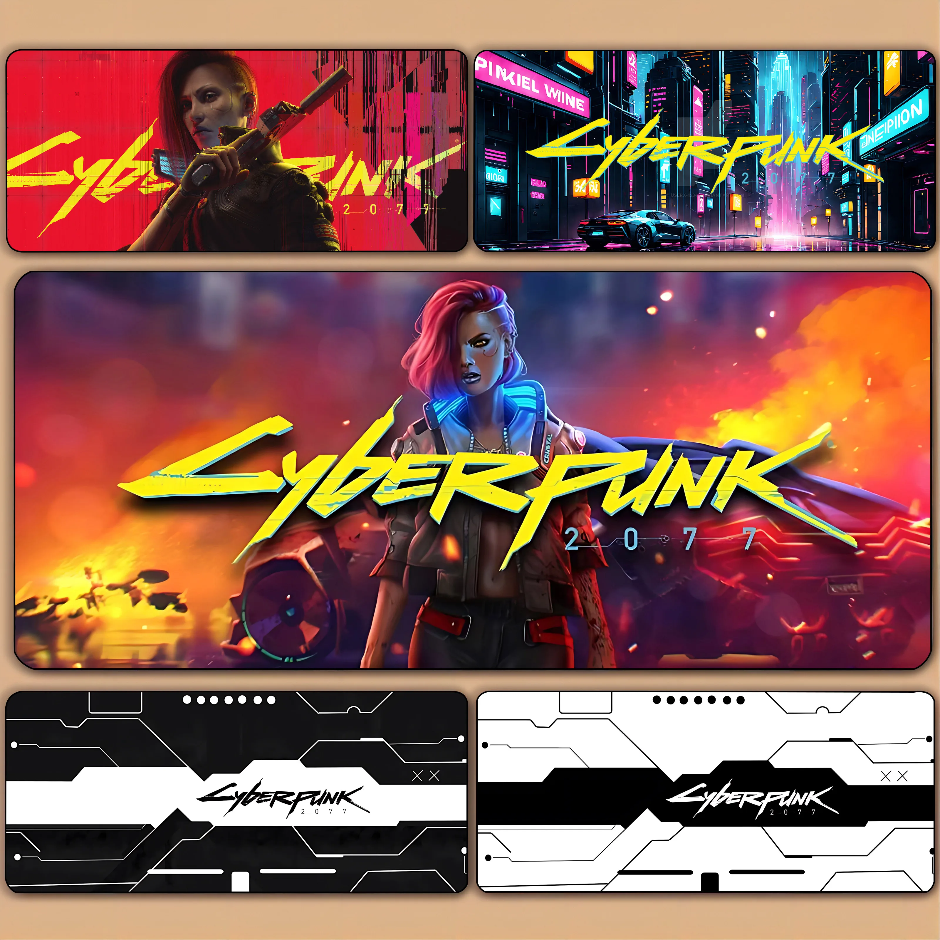 Hot Cyberpunk Sci-Fi Games Mousepad HD Printing Computer Gamers Locking Edge Non-slip Mouse Pad XXL90x40cm Keyboard PC Desk Pad