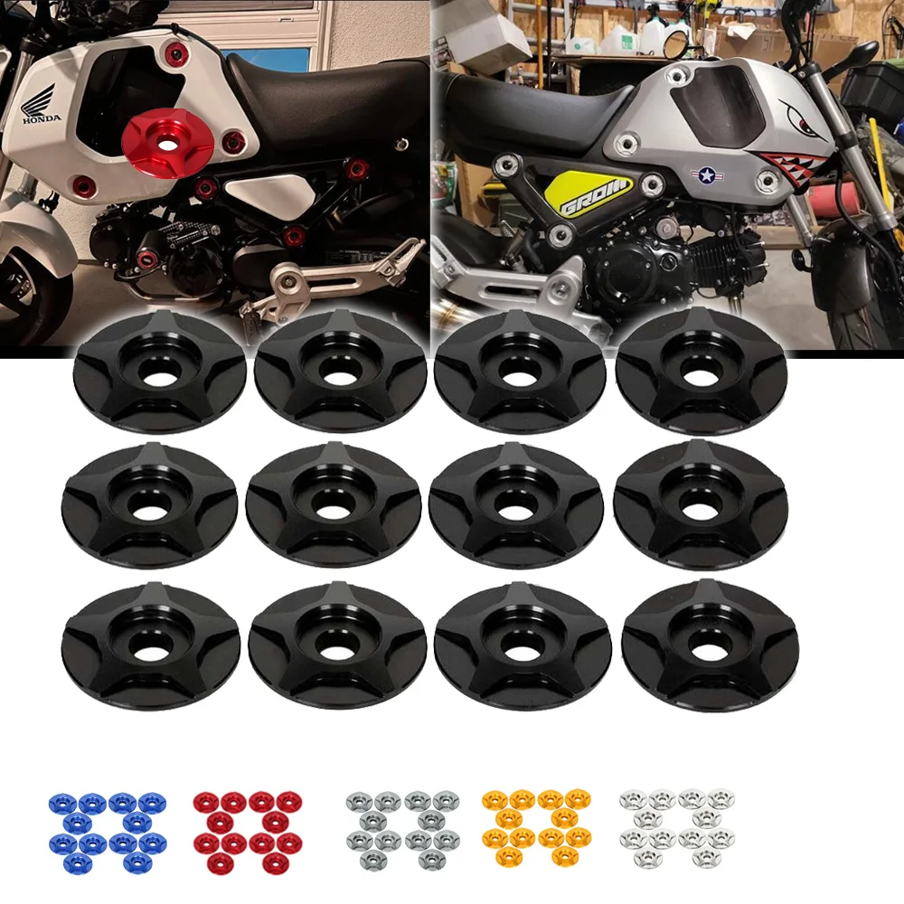 

Motorcycle Side Panel Cover Full Set Verge Washer For HONDA GROM 125 MSX 125 2022-2024 12Pcs Fairing Washers Kit Screw