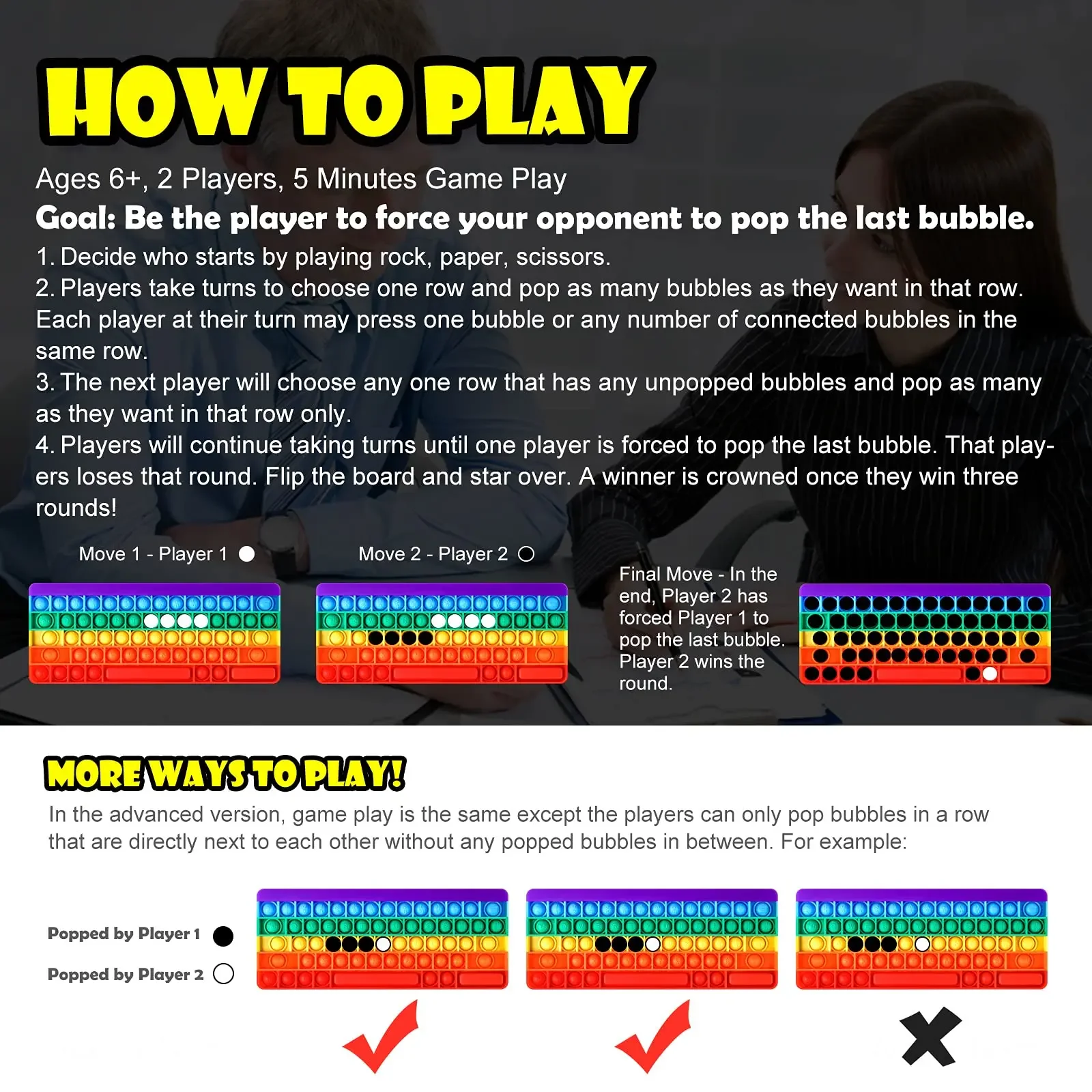 Rainbow Keyboard Pop Push Bubble Fidget Toys Multi-Color Keyboard Toy For Children Desktop Antistress Toys