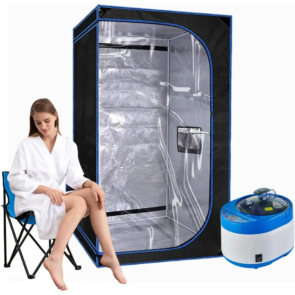 Steam Sauna, Personal Full Body Sauna Spa for Home Relaxation,4 Liters 1500 Watt Steamer Control(L31.5xW31.5xH55.1) Freight free