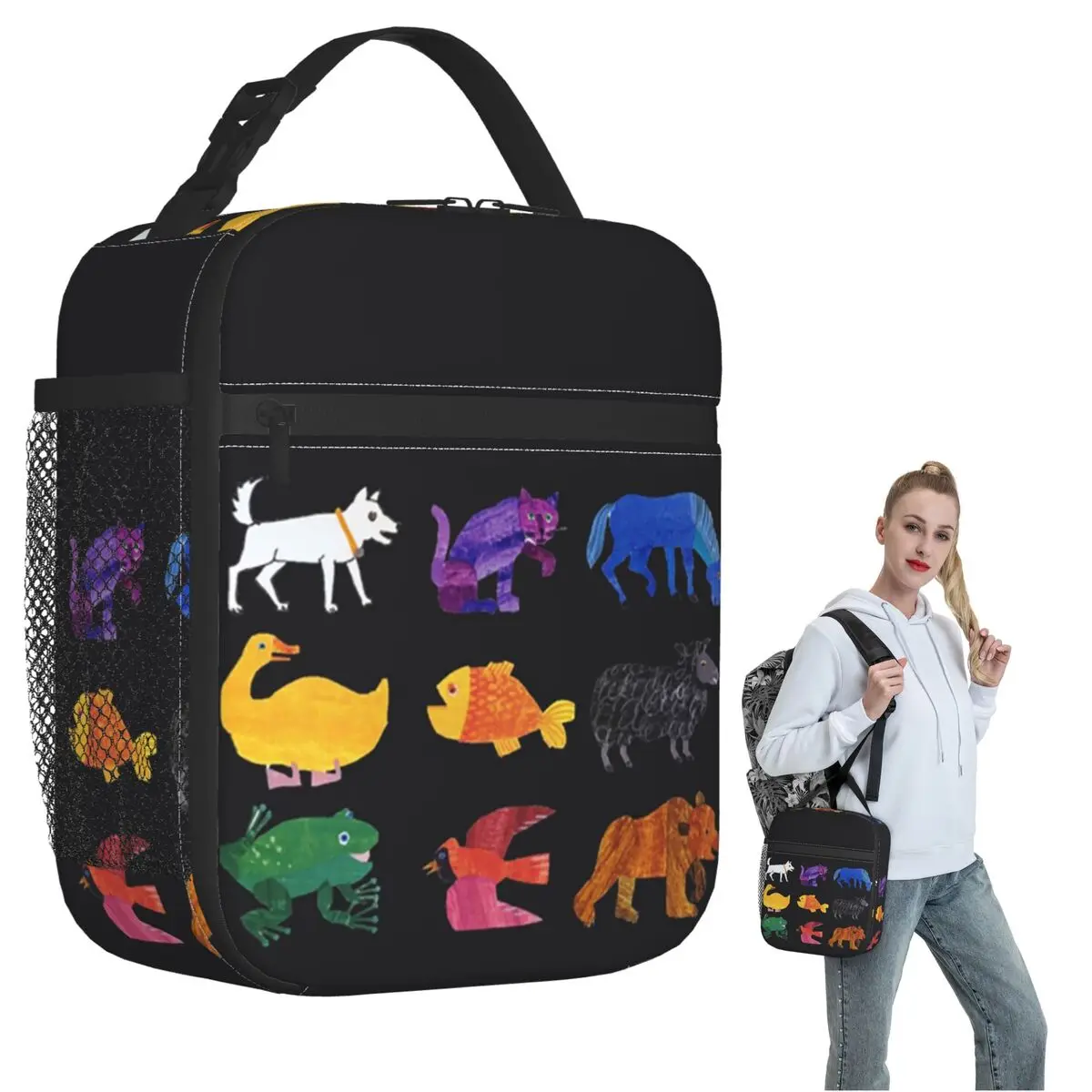 Eric Carle Animals Insulated Lunch Bag for Women Kids Leakproof Food Boxes Thermal Lunch Box Tote