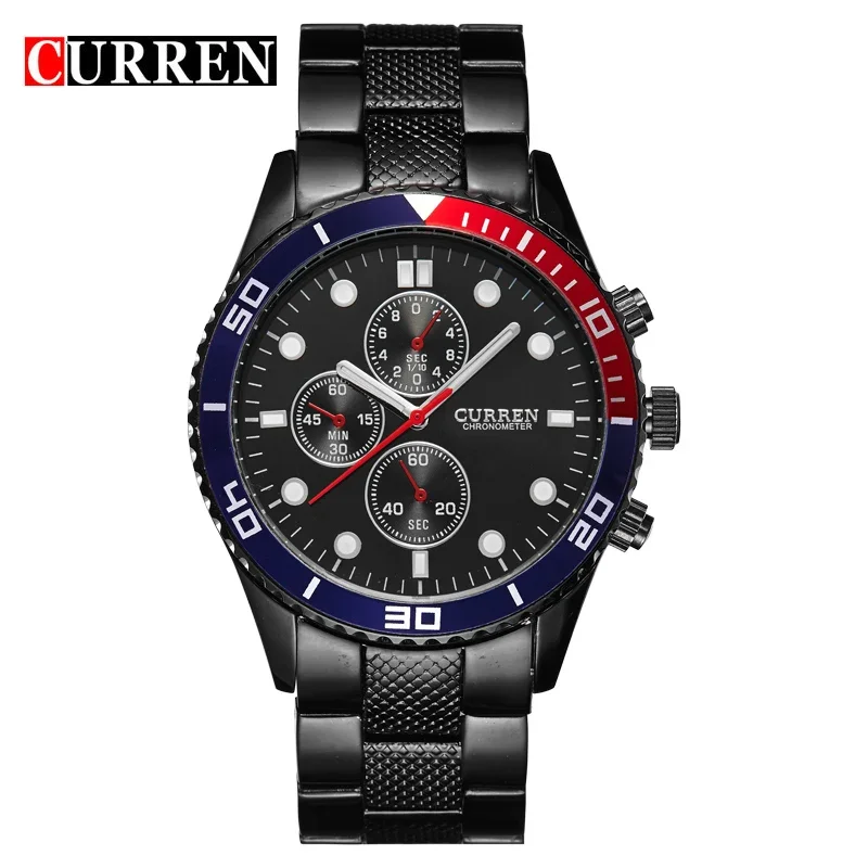 

Luxury 8028 Brand CURREN Full Stainless Steel Men Quartz Dress Wrist watches Waterproof Retro Male Business Watches Men Gift