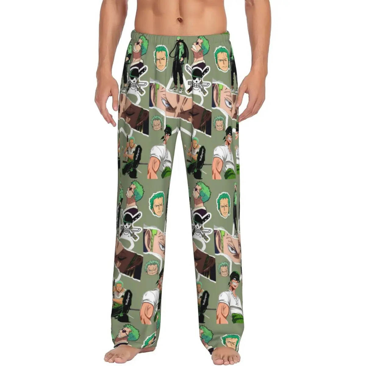 

Custom Printed Zoro O-One P-Piece Anime Pajama Pants Men Sleep Sleepwear Bottoms with Pockets