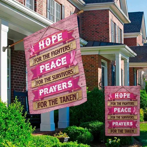 Hope For The Fighter Peace For The Survivors Breast Cancer Awareness Graden Flag XXH LLP LLX uui