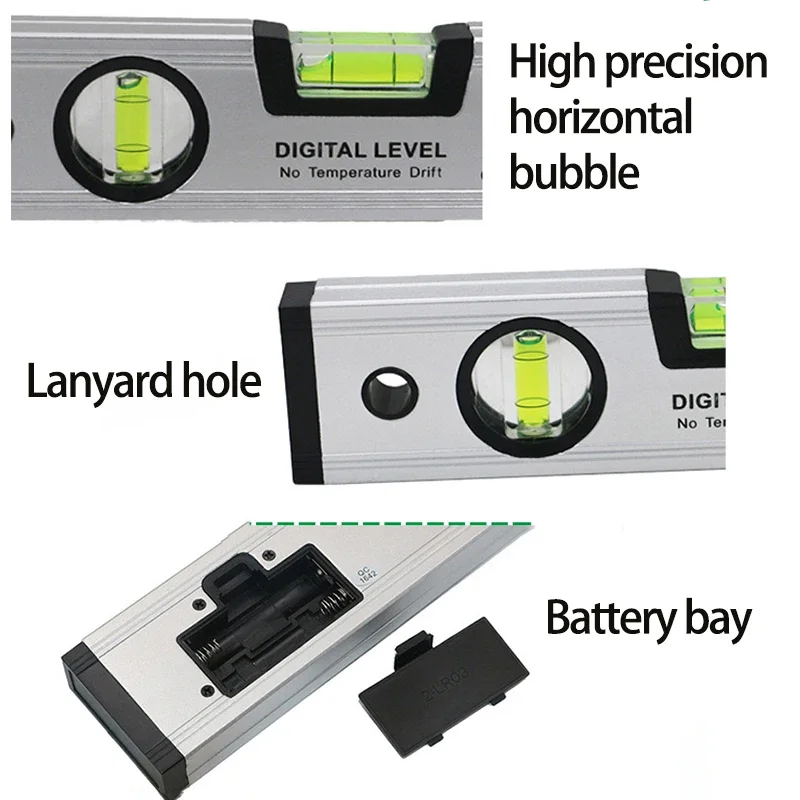 Magnetic angle meter angle ruler digital display level electronic level ruler digital display slope meter 400MM aluminum alloy