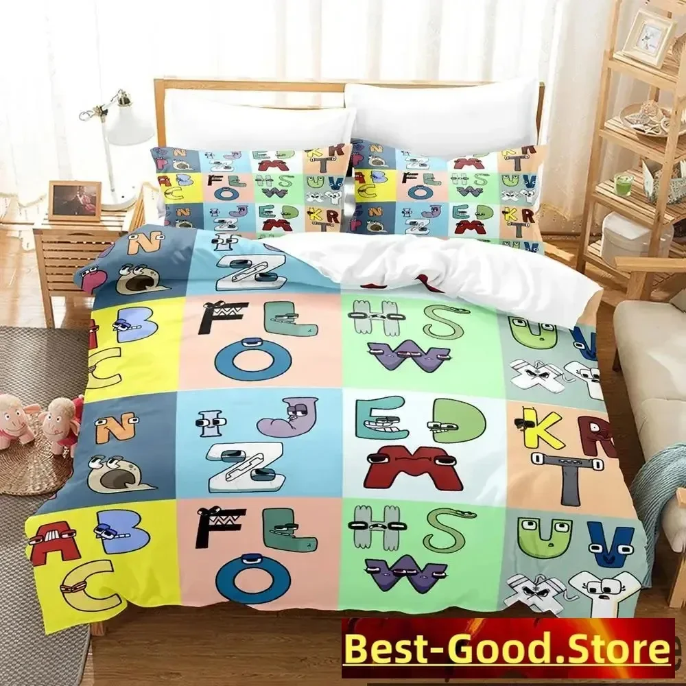 3D Print Cartoon Alphabet Lore A-Z Bedding Set Boys Girls Twin Queen King Size Duvet Cover Pillowcase Bed boys Adult