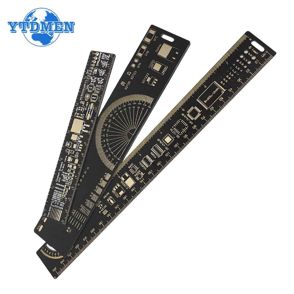 PCB Ruler Multi-functional Measuring Tool 15cm 20cm 25cm PCB Reference Ruler Resistor Capacitor Chip IC SMD Diode Free Shipping