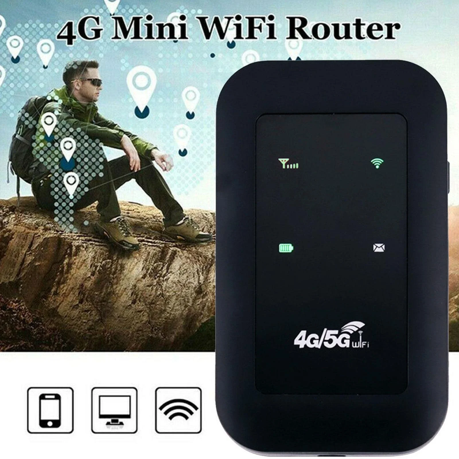 4G LTE Router 150Mbps WiFi Repeater Signal Amplifier Network Expander Mobile Hotspot Pocket Wireless Mifi Modem 4G SIM Card Slot