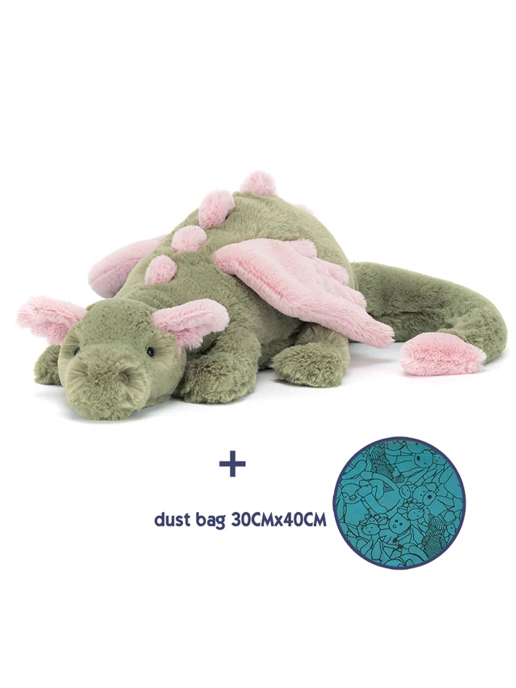 JELLYCAT Malachy Dragon knuffel, groen, 50cm, met label. Malachy Dragon knuffel, knuffel cadeau voor een verjaardag. - afbeelding 2