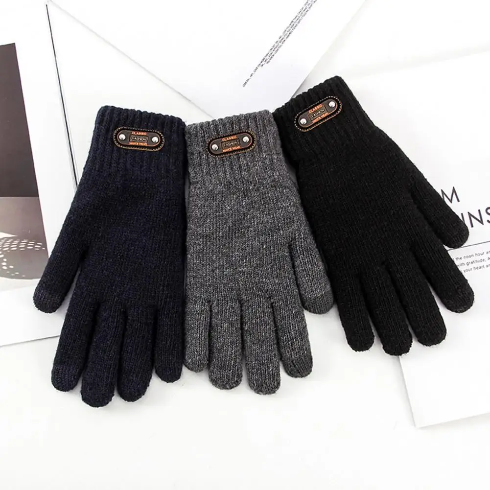 

Winter Gloves Comfortable Riding Gloves Stretchy Cold Resistant Useful Autumn Winter Knitted Gloves