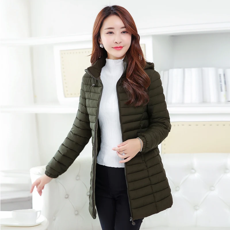 เสื้อแจ็คเก็ตผ้าฝ้ายสำหรับฤดูหนาว ผู้หญิง ความยาวปานกลาง แฟชั่น ทรงเข้ารูป สไตล์เกาหลี เสื้อผ้าคุณแม่ อุ่นสบาย ผ้าโพลีเอสเตอร์