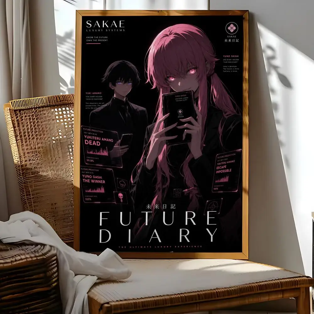 The Future Diary Painting Calligraphy Frameless Poster Canvas Painting Wall Prints Picture For Living Room Home Decor view 3