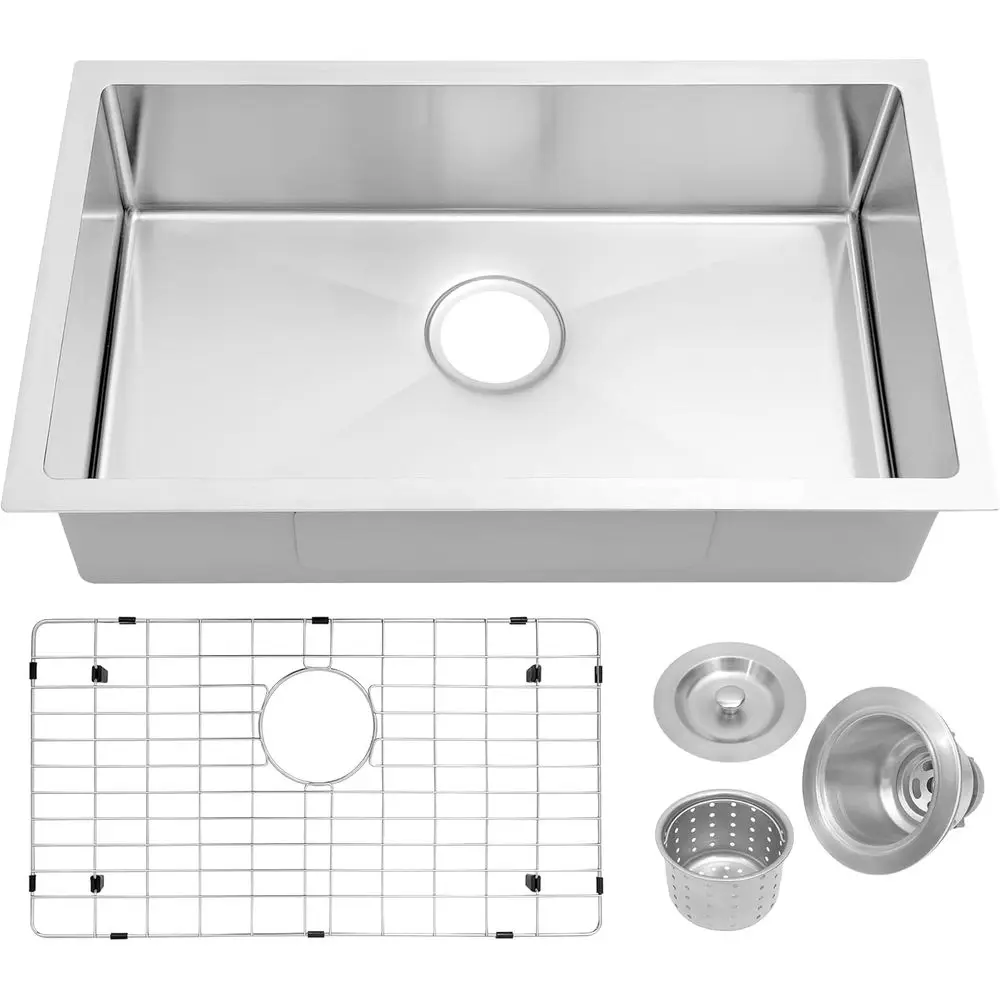 

Кухонная мойка для автодома, 27''×16''×7'', встраиваемая, из нержавеющей стали, с одной чашей, для автодомов, глубина 7 дюймов, для использования на улице