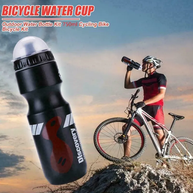 1pcs 750ML PC Plastic Two-color Sports Kettle With Dust Cover Mountain Bike Water Jug Bicycle Cycling Drink Cup Bottle Portable