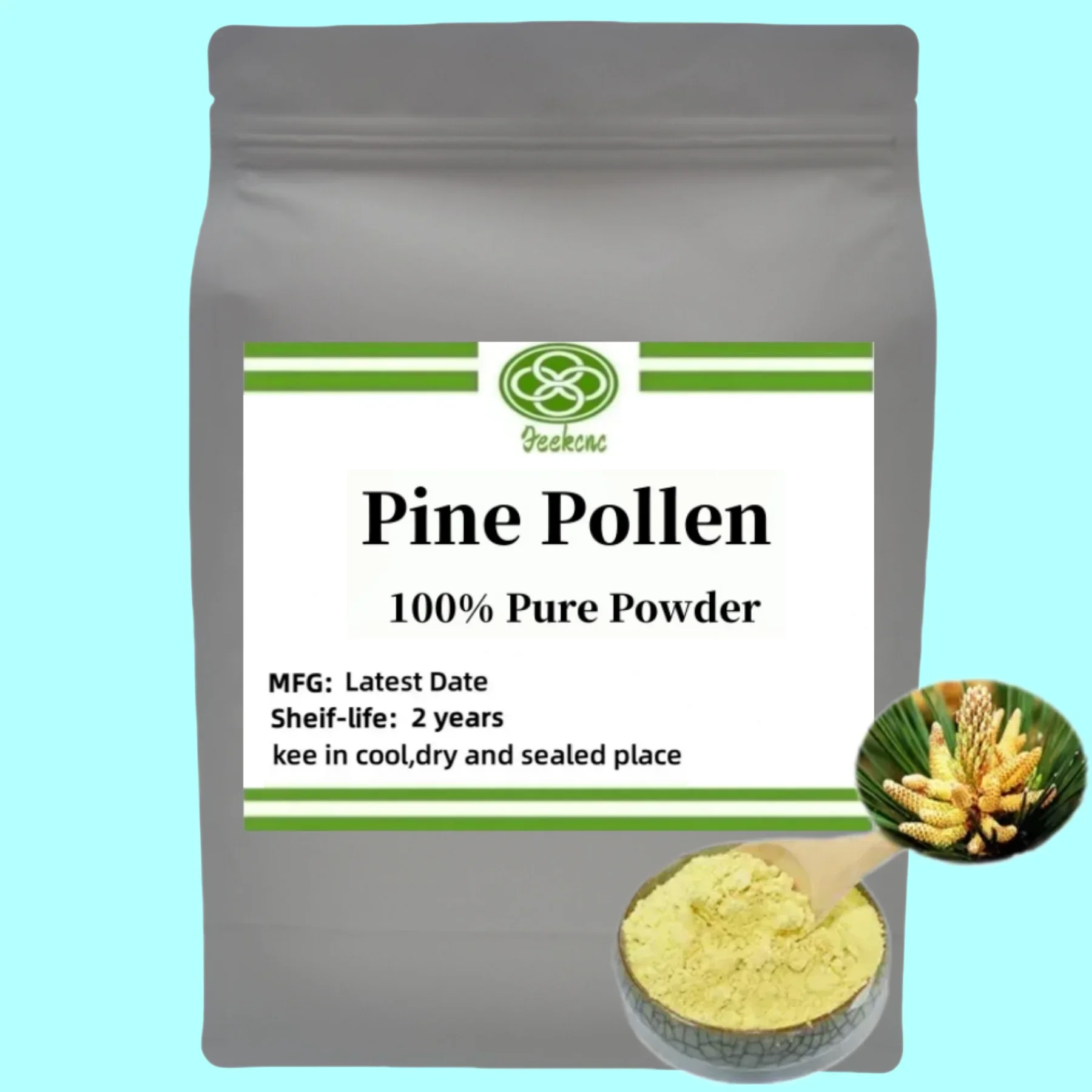 

NO.029Global Customized for 100% Pine Pollen Powder Aluminum Foil Packing for Fast Delivered DIY Handmade Soap Scients