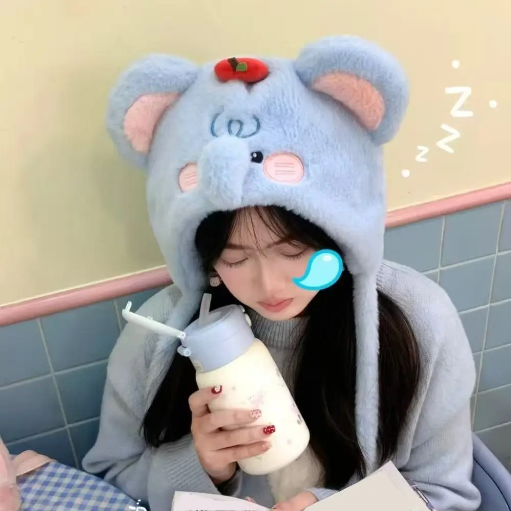 أزياء لطيف سدادات حماية الأذن قبعة الكورية نمط لينة الفيل قبعة تدفئة الدفء سميكة أفخم البلوز القبعات الخريف والشتاء