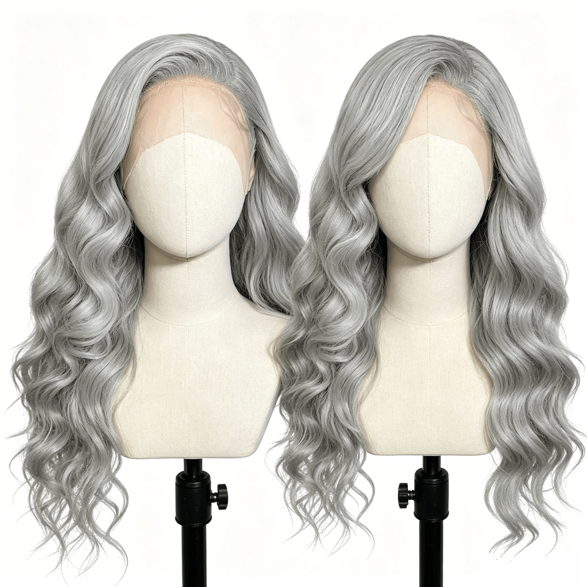 

13x6 13x4 Sliver Grey Body Wave Lace Front Wig Human Hair Pre Plucked Transparent Lace Colored Blonde Wigs for Women 180% 250%