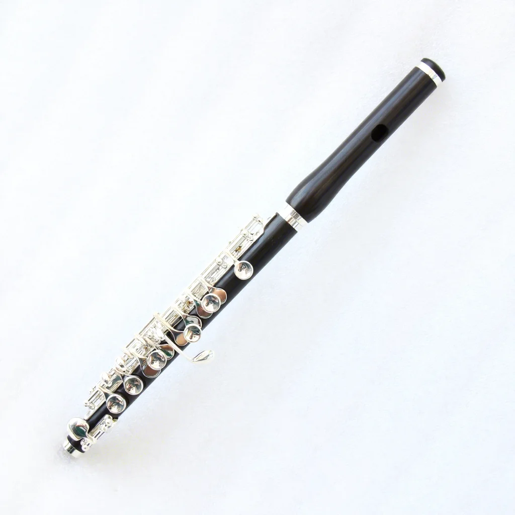 C Key Piccolo Silver Plate Piccolo Flute for Professional With Wooden Case Ebony Piccolo