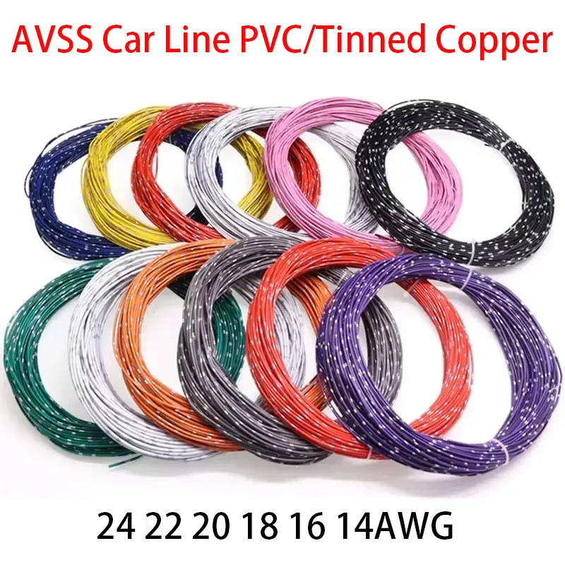 

10/50/100m AVSS Car Wire 24 22 20 18 16 14AWG Speaker Audio Cable OFC Oxygen-free Copper Twisted Pair Power Cord Line