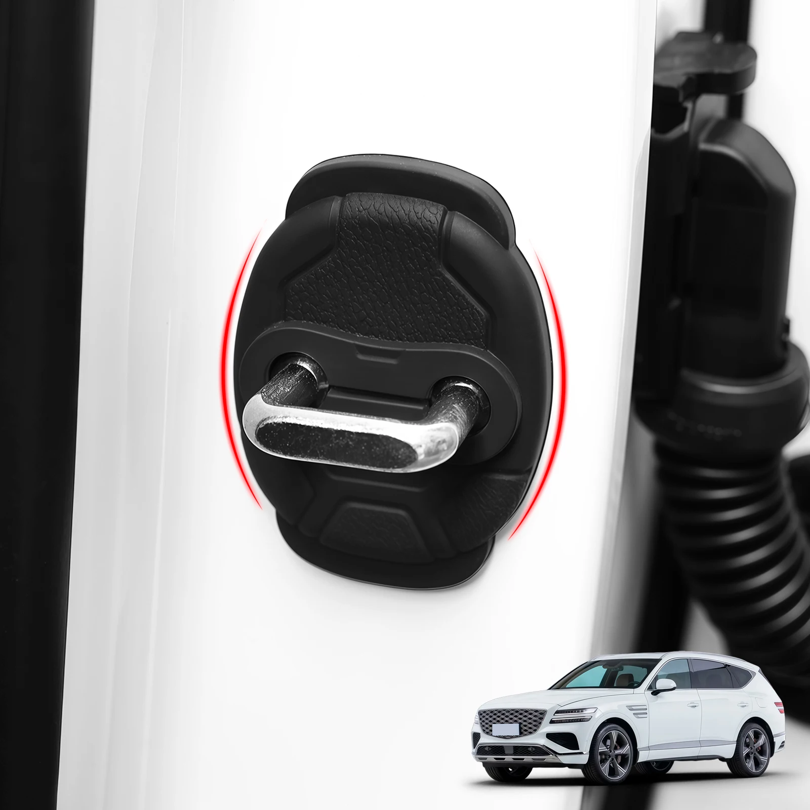 For Genesis Car Door Lock Magnetic Silicone Protector Cover Lock Buckle Case Anti-noise Anti-scratch Auto Decor Accessories
