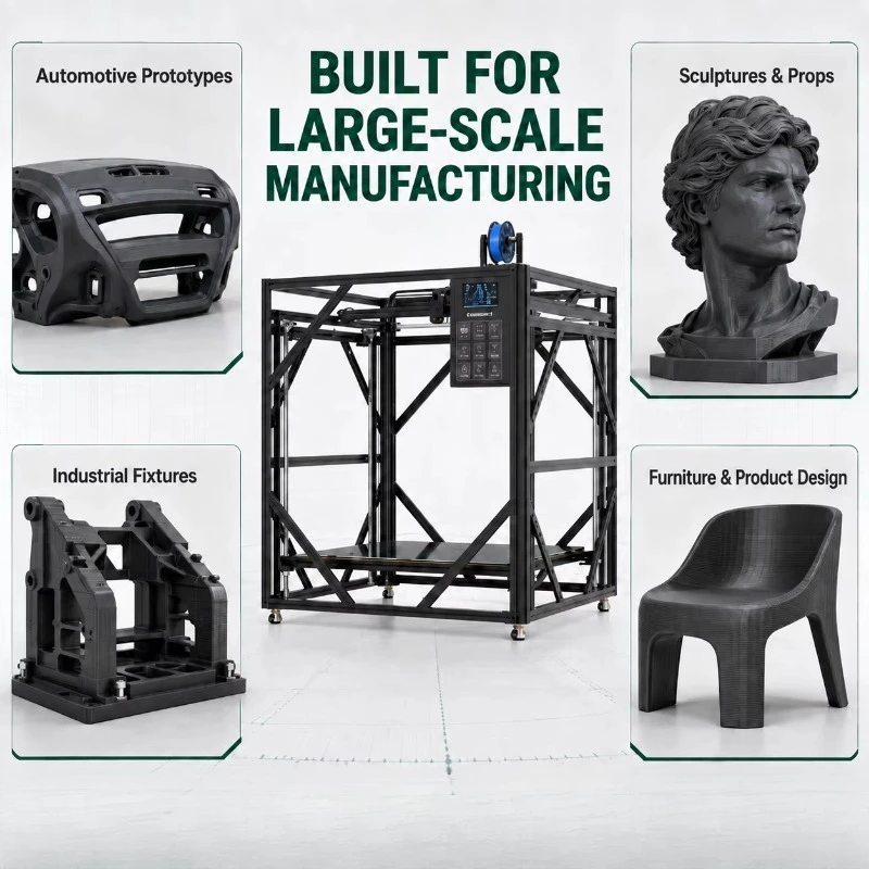 1m Build Volume Large 3D Printer for Sculptures Statues Art Installations and Custom Props