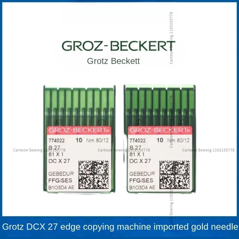 10PCS DCX27 DC*27 Gold Needles Germany Groz Beckert DC27 B27 Gebedur Needle Overlock Sewing Machine 1PCS Small Plastic Box