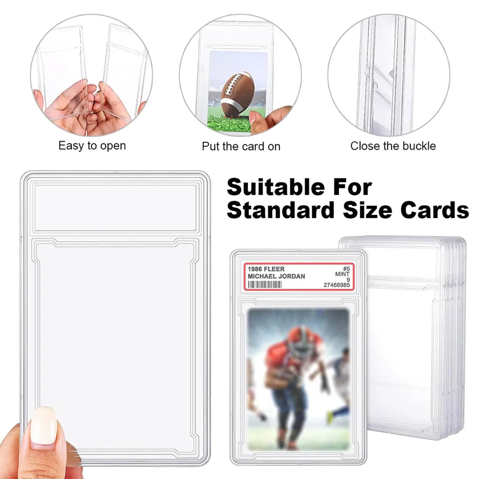 Graded Card Holder for psa Style Slab for trading Sports Cards Protector for Case