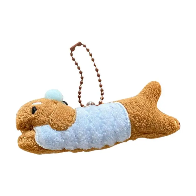 Lindo llavero de felpa Dachshund llavero de felpa cachorro relleno llavero de dibujos animados mochila decoración para aula graduación cumpleaños