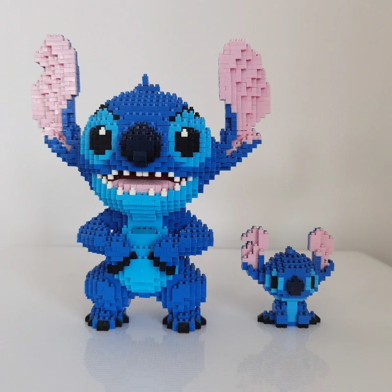 

20CM Stitch Diamond Building Block Micro Stitch Disney Cute 3D Model Lilo & Stitch for Children Bricks Toys 2300pcs+