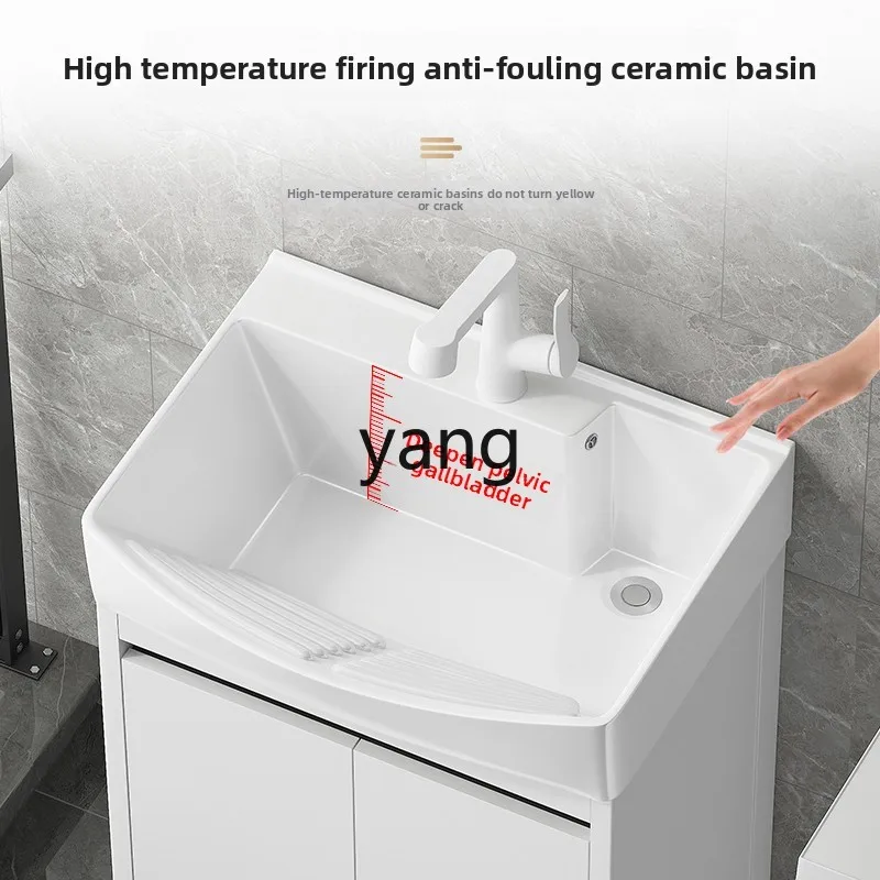 

LH Freestanding Washing Machine Cabinet Combination Wash Basin Deepened Integrated Countertop Basin