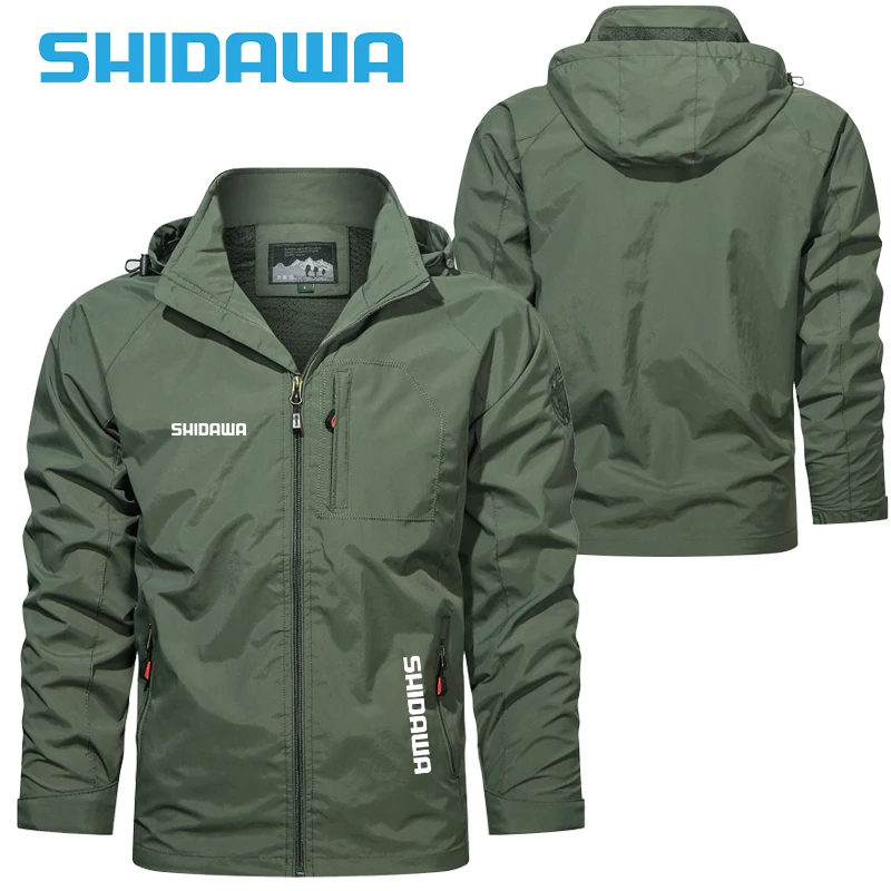 

2024 Spring Autumn New Men Fishing Jacket Outdoor Multi Pocket Mountaineering Clothes Thin Windproof Leisure Sports Hooded Coat