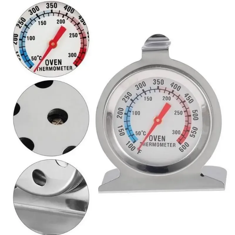 2026 Stainless Steel Oven Thermometer Large Dial Stand Up Meat Food Temperature Gauge Kitchen Cooking Measuring Tool