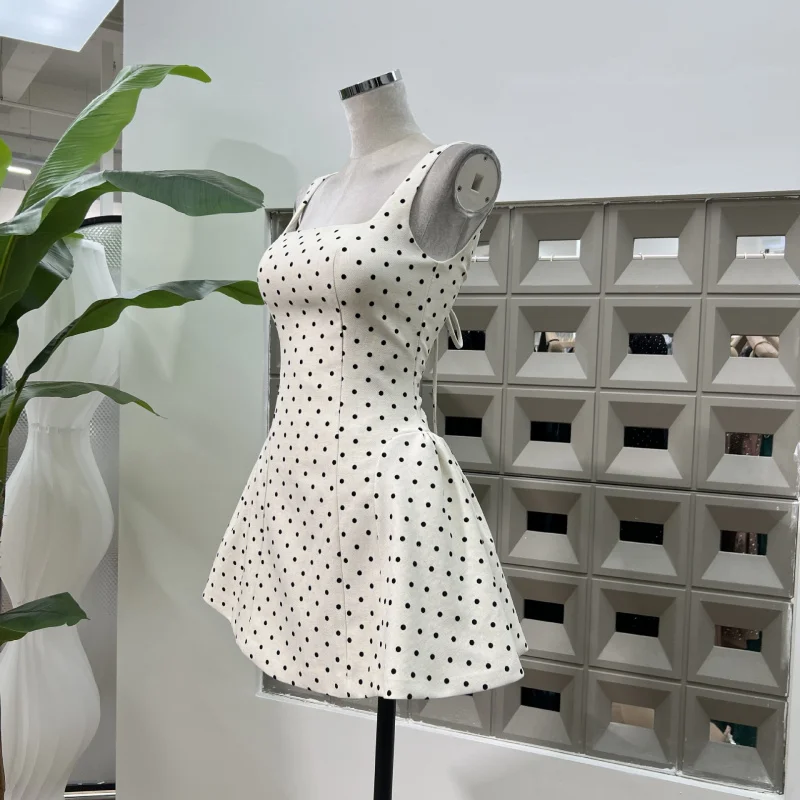 لعوب الحد من العمر النمط الفرنسي تاريخ الزي توافدوا البولكا نقطة التعادل الخصر فستان بناتي صغير صغير