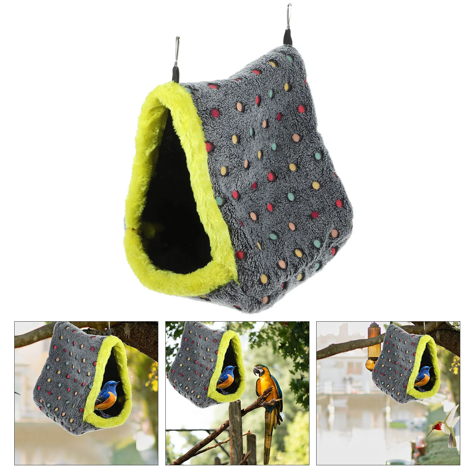

Hanging Bird Bed for Parrots Macaws Cockatoos Soft Nest Hammock Comfortable Safe Pet Sleeping Spot Winter Warm Cage