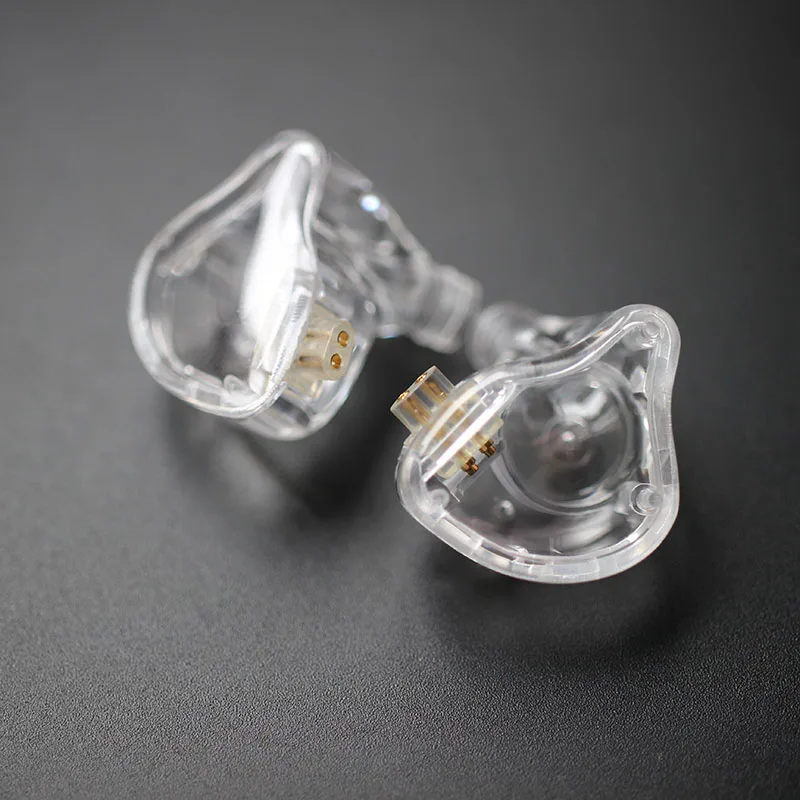 DIY  earphone shell Transparent  10MM one circle one iron hifi ear housing with 0.75 mother seat