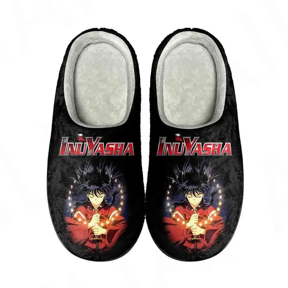 Sandal kustom katun rumah Anime Inuyasha kiryuno sandal wanita pria kualitas tinggi Fashion mewah kasual Tetap hangat sepatu sandal termal