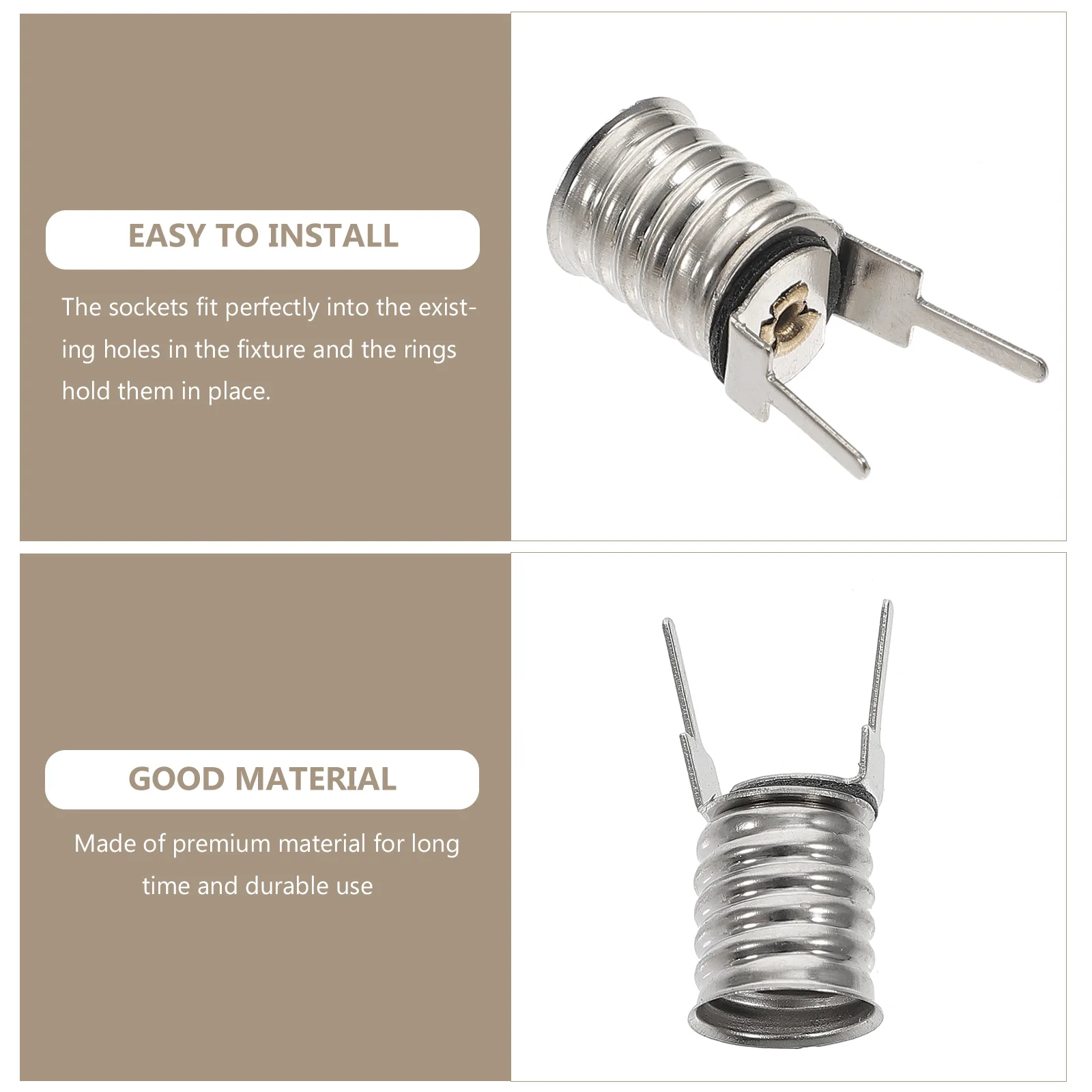 10 Pcs E10 Lamp Holder Fixture Light Bulb Lamps Socket Mini LED Small Bulbs Copper Lighting Accessories for Sources