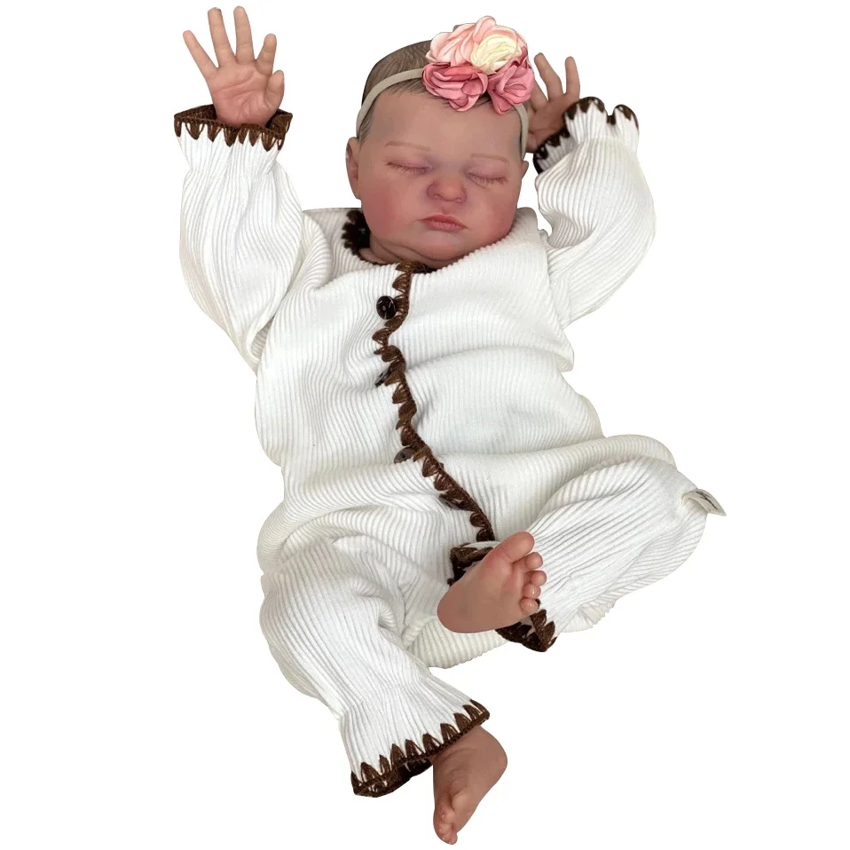 19 Inch 48CM Realistic Newborn Baby Girl Boy Doll with Soft Body Lifelike Baby Dolls That Look Real with Pacifier