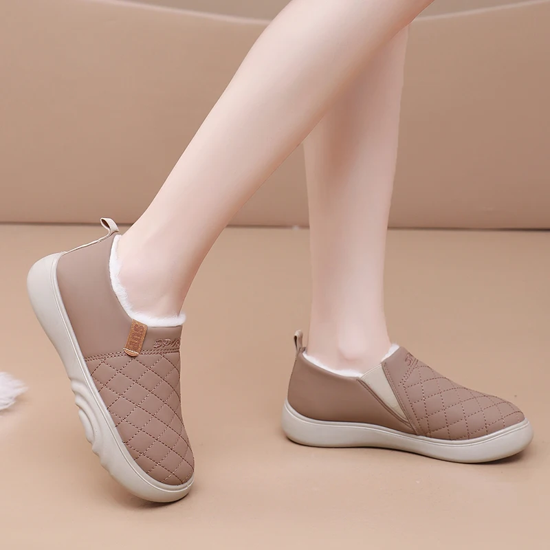 2025 冬の新作女性用フリース裏地付きカジュアルシューズ軽量で快適な暖かく耐久性のあるアウトソール送料無料女性用靴