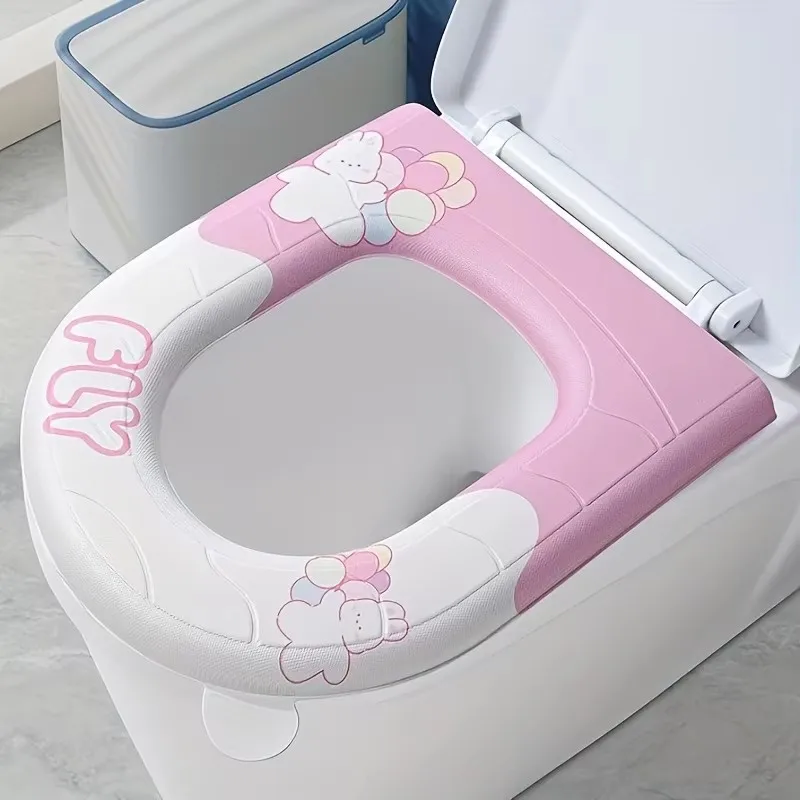 

Sticky Type Toilet Seat Cushion Four Seasons Toilet Seat Cushion Bathroom Decor Thick Toilet Mat Seat Cushions U-shaped Washable