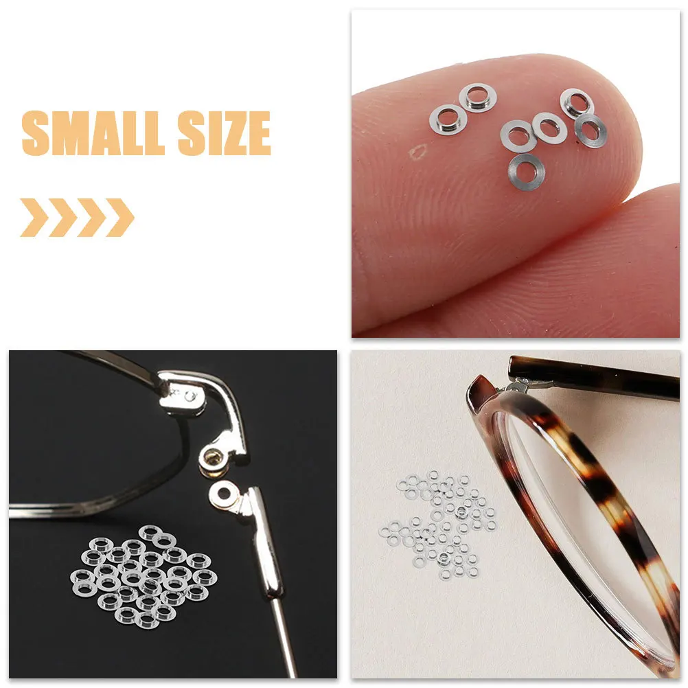 100 قطعة إطار النظارات جوانات T-شكل المفصلي الفواصل العالمي سبيكة الحشوات للنظارات طقم تصليح عدسة محدبة دعم أجزاء #4