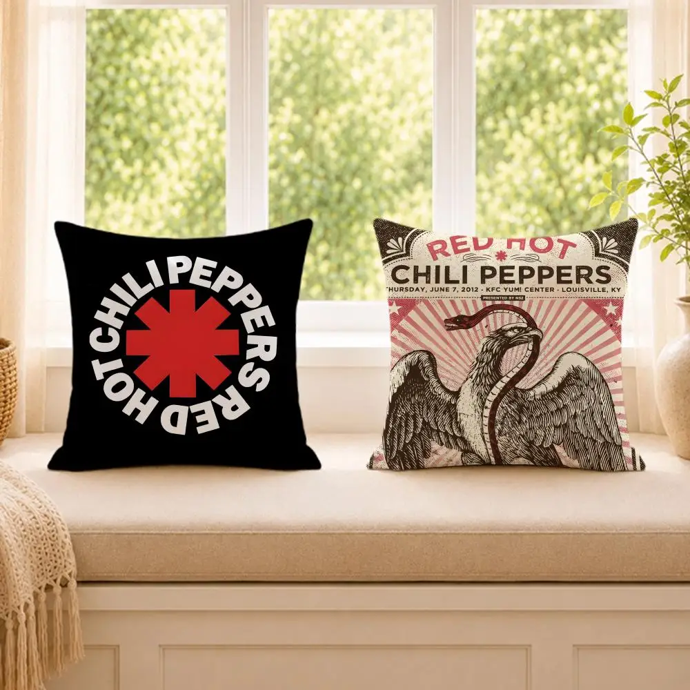 R-Red Hot C-Chili Peppers Cushion Cover Wrinkle-Resistant Short Plush Cushion Covers Breathable Machine-Washable