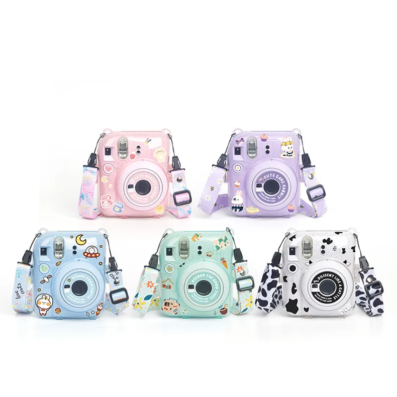 Suitable for Fujifilm Mini12 Photo Bag Glitter Storage Shell Crystal Case Strap Rope Goo Card Sticker Set